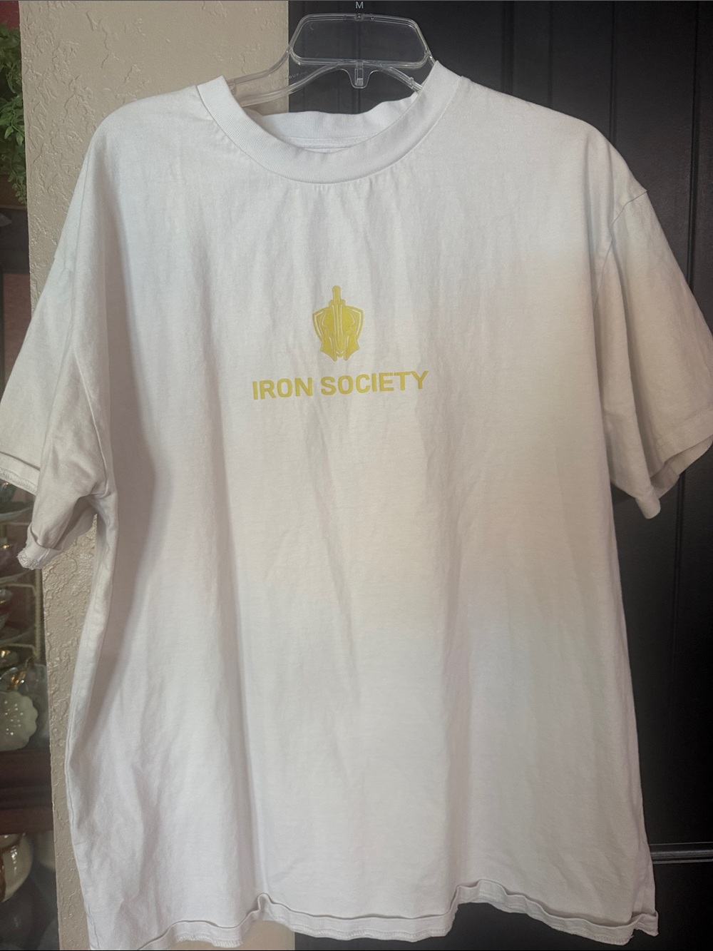 Men's White T-Shirt with Yellow Logo